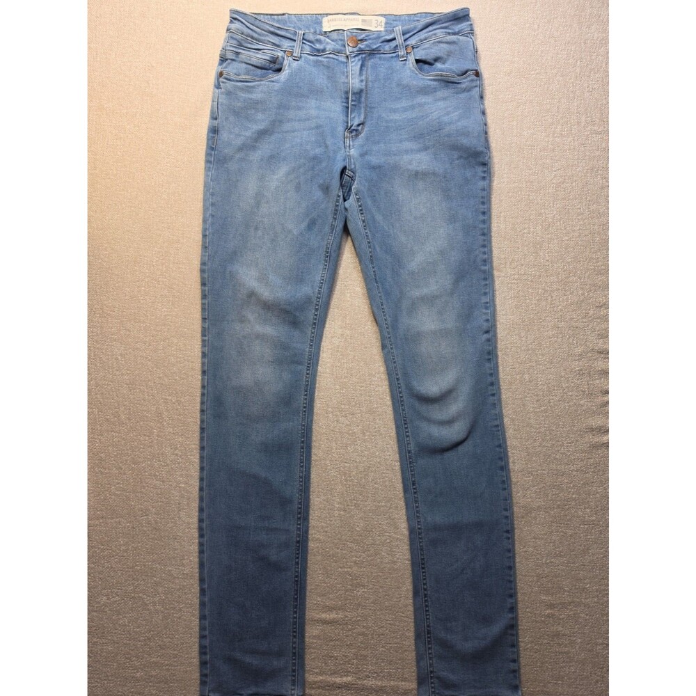 Barbell Apparel Jeans Mens 34x32 Blue Straight Athletic Fit Stretch Denim Pants